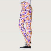 Paarse en Oranje bloemen Leggings (Links)