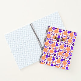 Paarse en Oranje bloemen Notitieboek