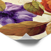 Paarse en Oranje bloemen Poster (Hoek)