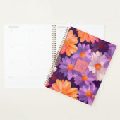 Paarse en oranje bloemmotief met monogram planner (Display)