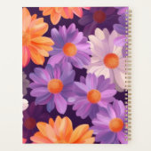 Paarse en oranje bloemmotief met monogram planner (Achterkant)