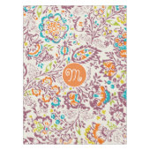 Paarse en Oranje  bloemmotief Tafelkleed (Voorkant)