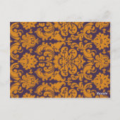 Paarse en Oranje Briefkaart van het lijstaantal (Achterkant)