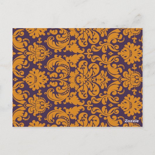 Paarse en Oranje Briefkaart van het lijstaantal (Achterkant)