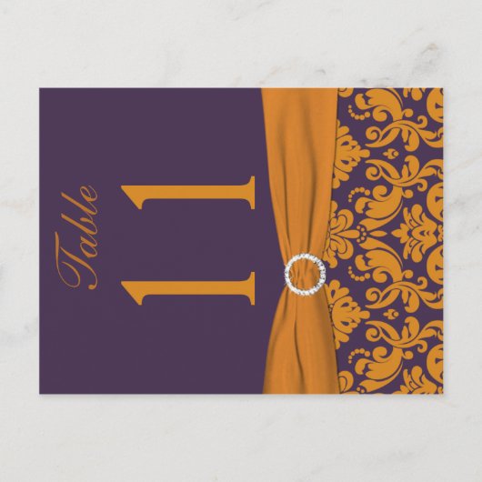 Paarse en Oranje Briefkaart van het lijstaantal (Voorkant)