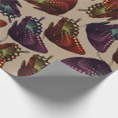 Paarse en Oranje Butterflies Cadeaupapier (Hoek)