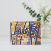 Paarse en Oranje Chameleon-briefkaarten, jouw teks Briefkaart (Staand voorkant)