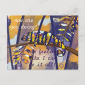 Paarse en Oranje Chameleon-briefkaarten, jouw teks Briefkaart (Voorkant)