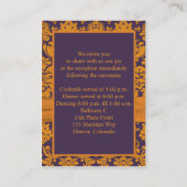 Paarse en Oranje Damask Enclosure Kaart (Achterkant)