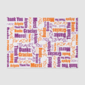 Paarse en Oranje DANK U Word Collage Tissuepapier (Voorkant)