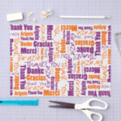 Paarse en Oranje DANK U Word Collage Tissuepapier (Craft)