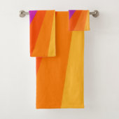 Paarse en oranje diagonaalretraliestrepen bad handdoek (Insitu)