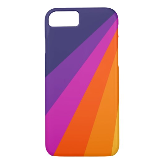 Paarse en oranje diagonaalretraliestrepen Case-Mate iPhone case (Achterkant)