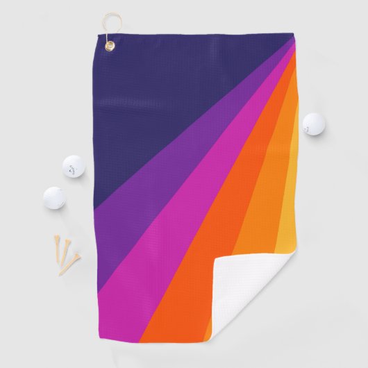Paarse en oranje diagonaalretraliestrepen golfhanddoek (Insitu)