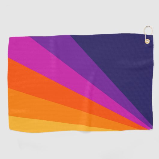 Paarse en oranje diagonaalretraliestrepen golfhanddoek (Horizontaal)