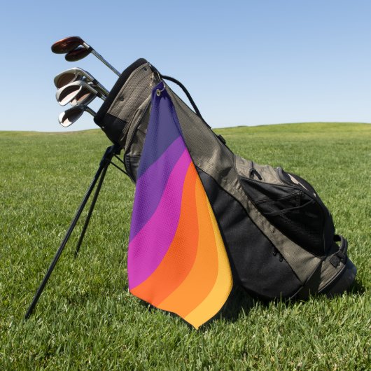 Paarse en oranje diagonaalretraliestrepen golfhanddoek (Groen)