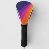 Paarse en oranje diagonaalretraliestrepen golfheadcover (Voorkant)