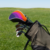 Paarse en oranje diagonaalretraliestrepen golfheadcover (Insitu)