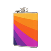 Paarse en oranje diagonaalretraliestrepen heupfles (Links)