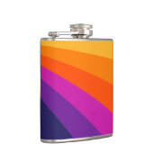 Paarse en oranje diagonaalretraliestrepen heupfles (Rechts)