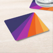 Paarse en oranje diagonaalretraliestrepen kartonnen onderzetters (Schuin)