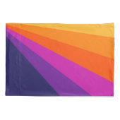 Paarse en oranje diagonaalretraliestrepen kussensloop (Achterkant)