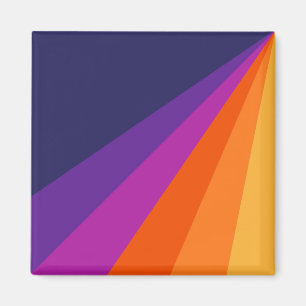 Paarse en oranje diagonaalretraliestrepen magneet