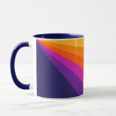 Paarse en oranje diagonaalretraliestrepen mok (Links)