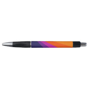 Paarse en oranje diagonaalretraliestrepen pen