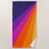 Paarse en oranje diagonaalretraliestrepen strandlaken (Voorkant)