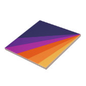 Paarse en oranje diagonaalretraliestrepen tegeltje (Zijkant)