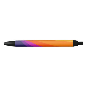Paarse en oranje diagonaalretraliestrepen zwarte inkt pen