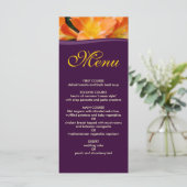 Paarse en Oranje Diner Menu (Staand voorkant)