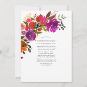 Paarse en Oranje Floral Celebration of Life Foto Kaart (Voorkant)