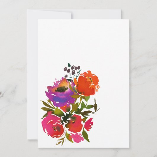 Paarse en Oranje Floral Shower per Mail Kaart (Achterkant)