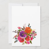 Paarse en Oranje Floral Virtual Shower Kaart (Achterkant)