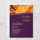Paarse en Oranje formele bruiloft Kaart (Voorkant)