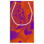 Paarse en Oranje golfpatronen Klein Cadeauzakje (Achterkant)