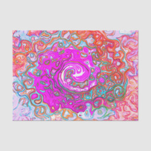 Paarse en Oranje Groovy Abstract Retro Swirl Tissuepapier