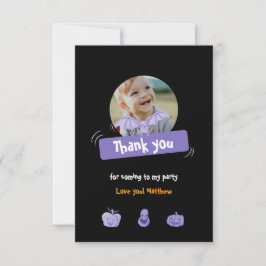 Paarse en oranje Halloween. Custom Bedankkaart