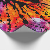 Paarse en Oranje Halloween Tie Dye Cadeaupapier (Hoek)