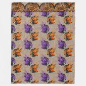 PAARSE EN ORANJE HALLOWONEN VAN PLATTELANDSBOUWEN FLEECE DEKEN (Voorkant)