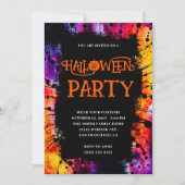 Paarse en Oranje Happy Halloween Tie Dye Kaart (Voorkant)