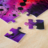 Paarse en Oranje Happy Halloween Tie Dye Legpuzzel (Zijkant)