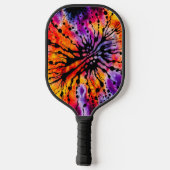 Paarse en Oranje Happy Halloween Tie Dye Pickleball Paddle (Achterkant)