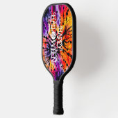 Paarse en Oranje Happy Halloween Tie Dye Pickleball Paddle (Links)