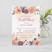 Paarse en Oranje Herfst Bloemen Herfst Vrijgezelle Kaart (Staand voorkant)