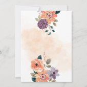 Paarse en Oranje Herfst Bloemen Herfst Vrijgezelle Kaart (Achterkant)