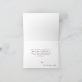 Paarse en oranje herfst bloemige herfst bruiloft bedankkaart (Binnen)