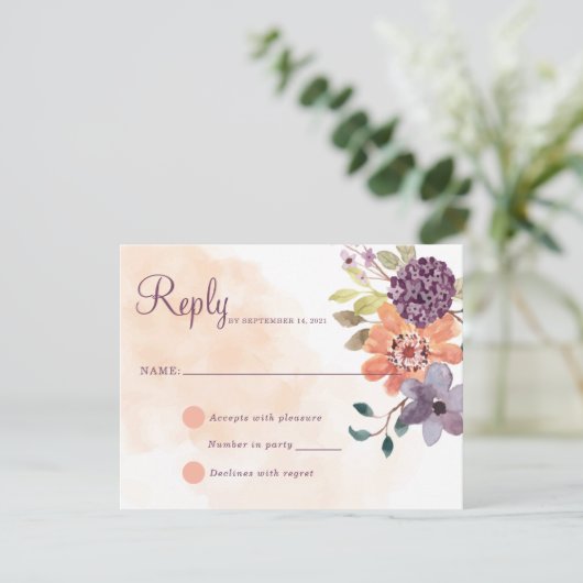 Paarse en Oranje Herfst — Floral Autumn Antwoord (Staand voorkant)